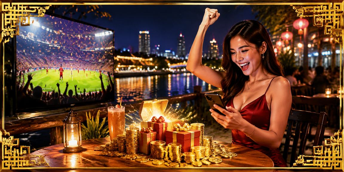 Người hâm mộ bóng đá vùng Mekong xem kèo cược trên điện thoại bên ly cà phê